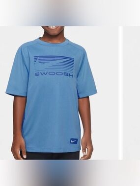 Nike Blue Swoosh Graphic Short Sleeve Tee